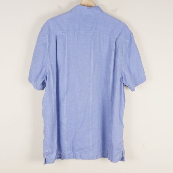 Tommy Bahama Blue 100% Silk Floral Short Sleeve Relaxed Button Camp Shirt Sz XL - Picture 2 of 9